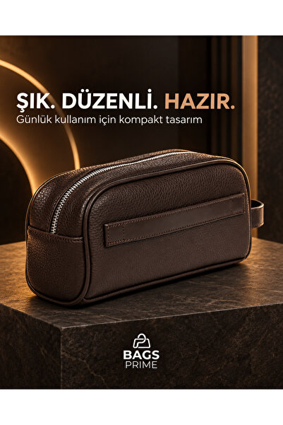 Bags Prime Erkek El Çantası Fermuarlı Çok Bölmeli Portföy ve Kişisel Bakım Ça...