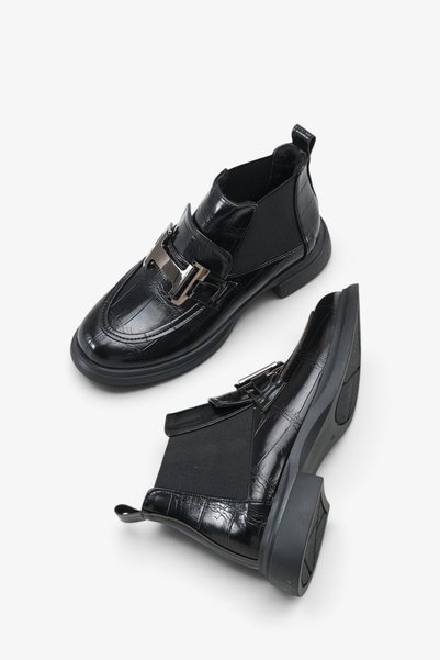 İNNABUTİKK İkresa Women's Daily Boots - Black Crocodile
