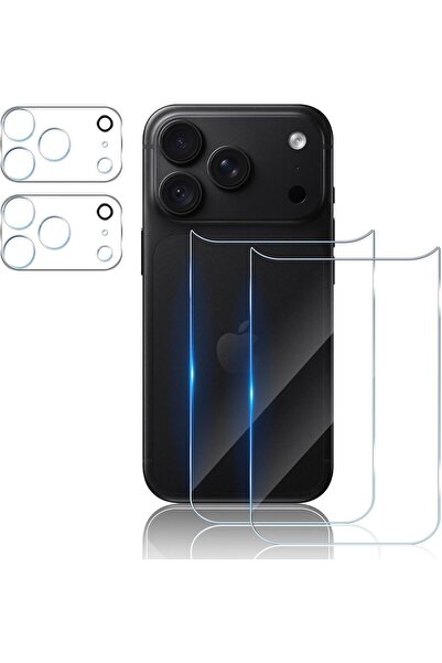 aheaks iPhone 18 Pro Max Nano Cam Arka Kapak ve Lens Ekran Koruyucu Nano Cam ...