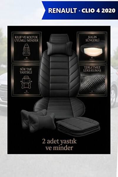 renault clio 4 2020 uyumlu koltuk kılıf koruyucu lüks model 2li set minder yastık
