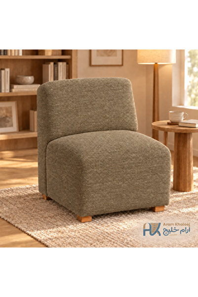 aramkhalej furnıture Aram Khaleej Nova Armless Accent Chair – Ivory
