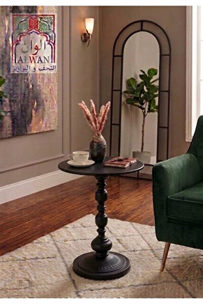 Generic Brand Elegant Classic Design Black Side Table - 53cm Height and 40cm ...