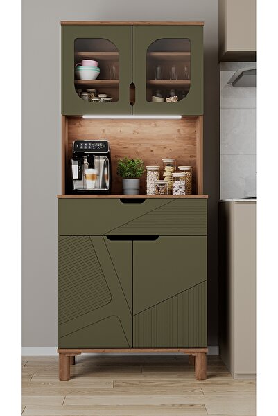 AEKA AE-9001 Barista Atlantik Çam/Haki Yeşil Çok Amaçlı Kahve Köşesi Mutfak K...