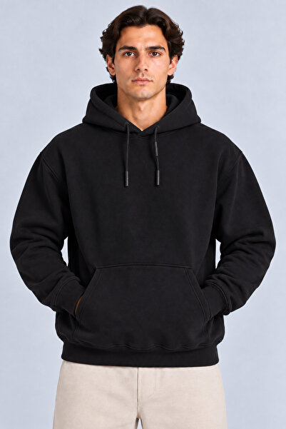 Urban Hoodie 3 İplik Kapüşonlu Cepli Sweatshirt