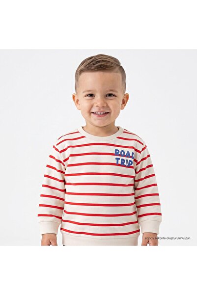 ebebek Hello Baby HelloBaby Erkek Bebek Sweatshirt Araba Baskılı Bisiklet Yak...