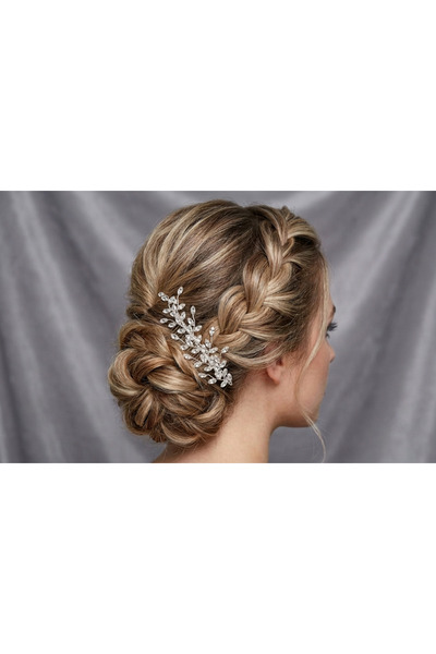 Bella Grace 𝗕𝗲𝗹𝗹𝗮 Grace zirkon taşlı tarak Aksesuar Düğün,Nikah, Nişan, ...