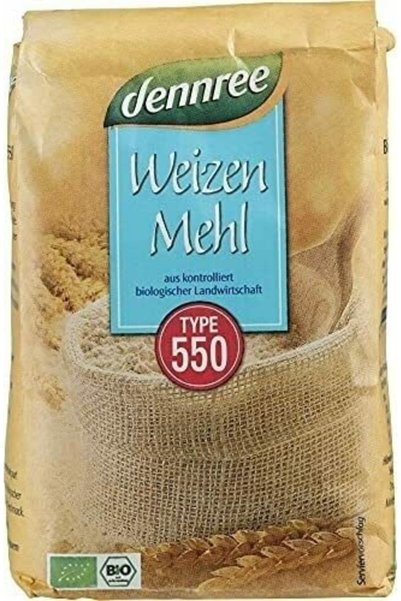 Dennree Faina alba de grau tip 550 bio 1 kg,