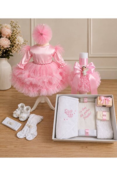 Botez cu Alina Set botez complet fetita Amira – roz – maneca lunga, tematica ...