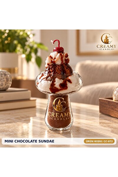 creamy candle mını chocolate sundae