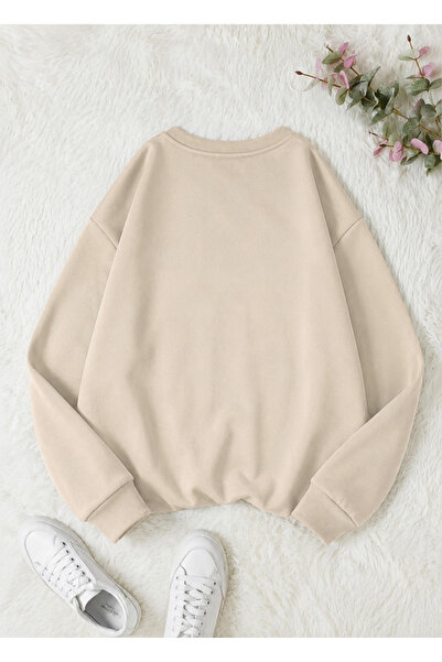 orwen life est. 2022 Oversize Loose Fit Printed Sweatshirt Crew Neck Long Sleeve Casual Street Style Sweat Red Print