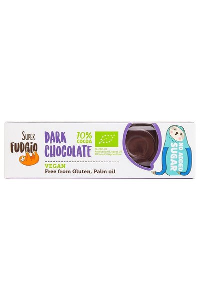 Super Fudgio Baton de ciocolata neagra fara zahar adaugat, bio, 40g,