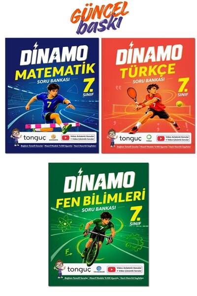 Tonguç Yayınları 7. Sınıf Dinamo Matematik - Türkçe - Fen Bilimleri Soru Bankası