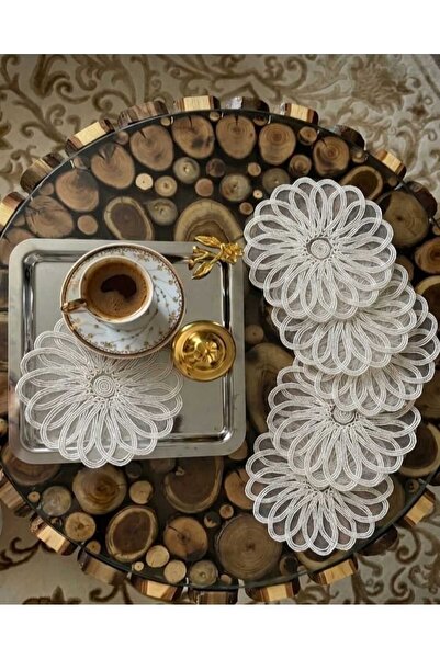 MRK Wosso Model 6 Pieces Tulle Lace Cocktail Napkin Coaster Presentation Napkin