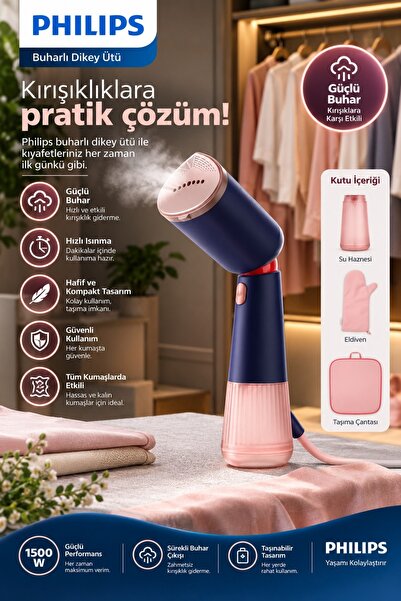 Philips ELVT Yeni Seri Set 5000 Serisi Buharlı Düzleştirici - Güçlü 1400W, Sü...