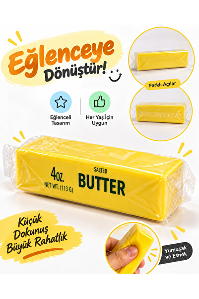 Genel Markalar Tereyağı Görünümlü Squishy Oyuncak – Yumuşak Sıkılabilir Eğlen...