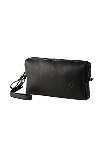 HAKİKİ DERİ EL ÇANTASI CLUTCH ÇANTA PORTFÖY ÇANTA ORGANİZER SİYAH