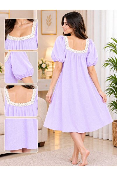 Generic Brand Women's Short Lace Trim Nightgown Elegant and Sexy Lingerie Soft and Alluring Look