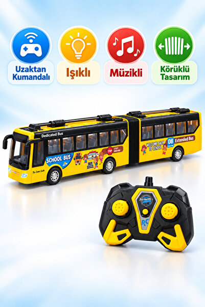 İlknurtoys Uzaktan Kumandalı Körüklü Şehir Otobüsü Işıklı Müzikli Büyük Boy Oyuncak City Bus 3+ Yaş