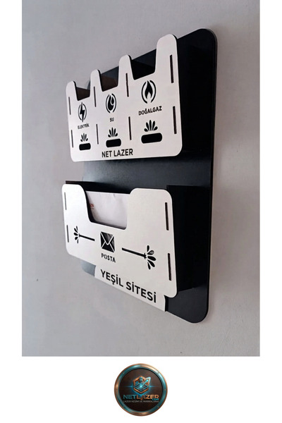 netlazerr Apartment Shared Bill and Mailbox Wooden Mail and Bill Box Specifically for the Apartment Site Name