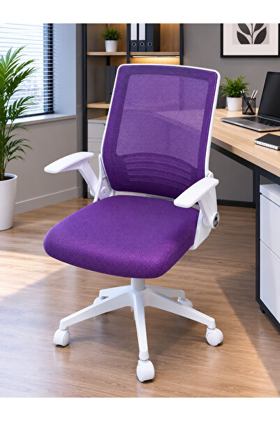 VİZYON SEPET Ergonomik Fileli Ofis Çalışma Koltuğu - Beyaz Çalışma Koltuğu, B...