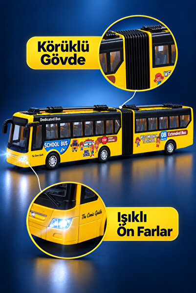 İlknurtoys Uzaktan Kumandalı Körüklü Şehir Otobüsü Işıklı Müzikli Büyük Boy Oyuncak City Bus 3+ Yaş