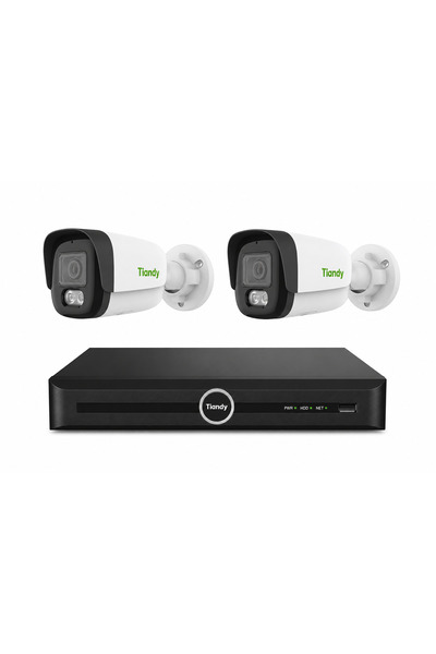 Tiandy حزمة كاميرات مراقبة بدقة 8 ميجابكسل (4K) مع مسجل NVR - كاميرتان خارجيتان