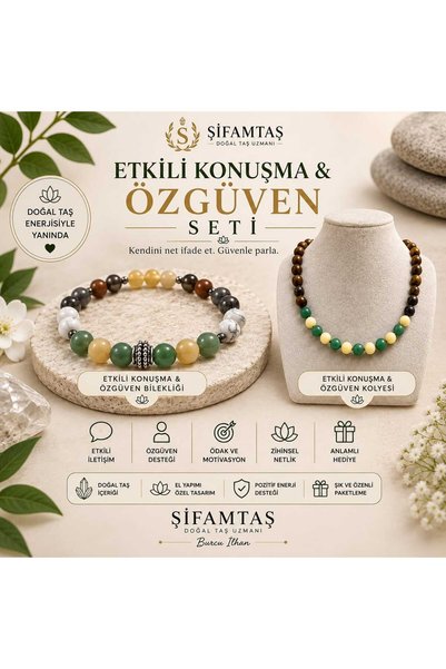 ŞİFAMTAŞ مجموعة التحدث الفعال والثقة بالنفس (سوار وقلادة)
