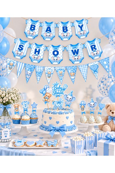 GREATOY Baby Shower Pennant Flag Toothpick Set 10-Piece Pennant 6-Piece Tooth...
