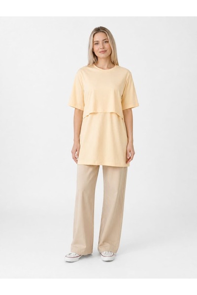 Mersha Collection Mersha Cotton T-Shirt with Nursing Feature - Maternity Moth...