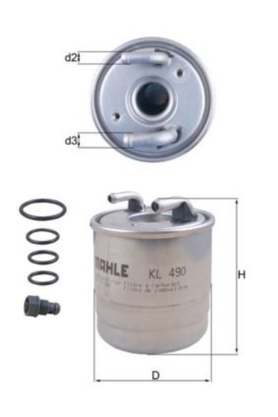 MAHLE Горивен филтър KL 490D