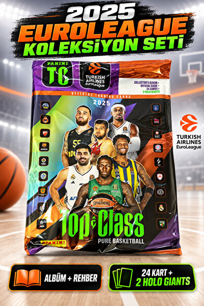 Panini Top Class 2025 Euroleague Basketball Magazine Album Guide 24 Cards + 2...