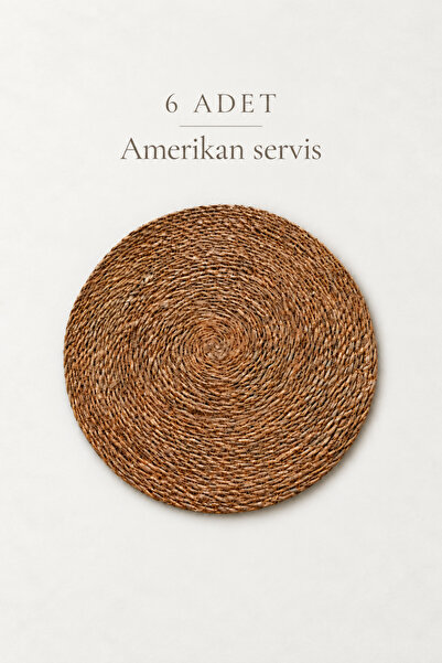 Sariva Home Set of 4 35 cm Natural American Service Round Wicker Look Tablewa...