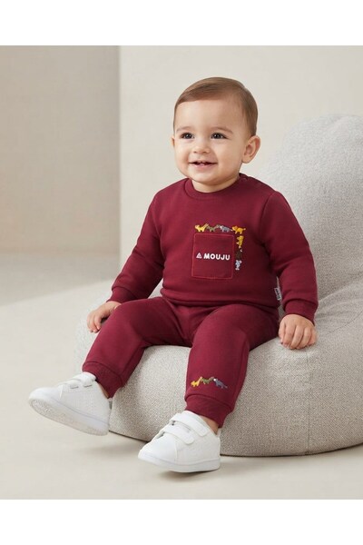 voyyo kids baby Baby Boy Winter 3 Threaded Yarn Dinosaur Printed 6-9-12-18-24...
