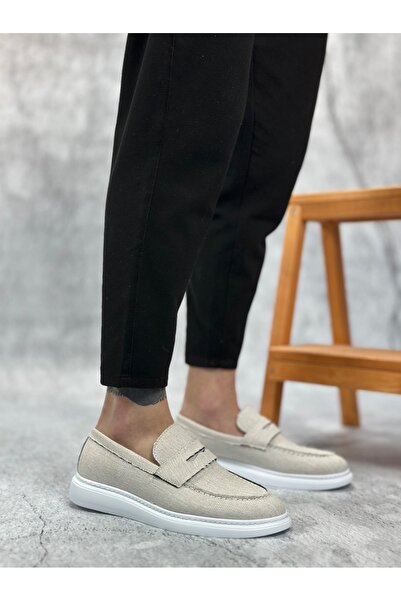 BOA Aba0355 Laceless Linen White Classic Corcik Men's Shoes