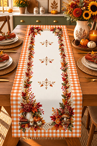 Bertille Home Sonbahar Mutfak Balkon Serisi 140x40 Cm Dijital Baskılı Runner ...