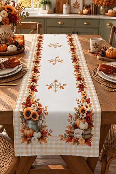 Bertille Home Sonbahar Mutfak Balkon Serisi 140x40 Cm Dijital Baskılı Runner ...