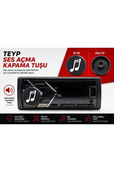YSN SOUNDS Universal Teyp Düğmesi - Bir Çok Teyp İçin Ses Açma Kapama Düğmesi...