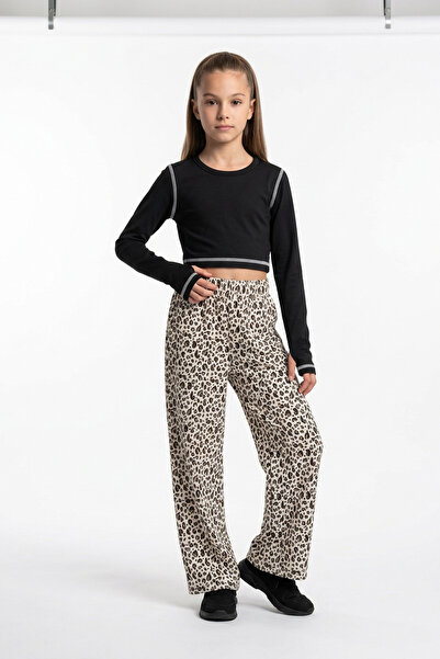 Colorinas Mori Girl's Jacquard Wide-Leg Pants