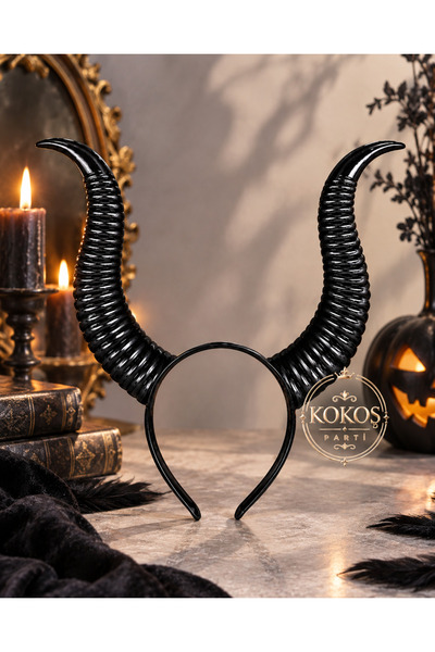 Genel Markalar Halloween Malefiz Boynuzlu Taç ● Cadılar Bayramı Maleficent Uz...