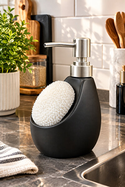 Sıvı Sabunluk Süngerli Mutfak ve Banyo İçin Pratik Pompalı Sıvı Sabun Dispenseri
