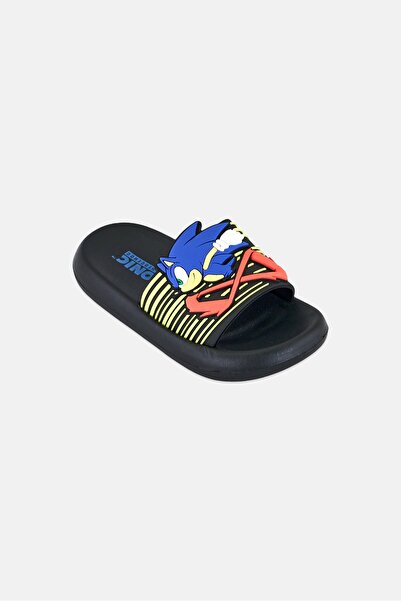 Sonic Toddlers Boy The Hedgehog Slip On Slides, Black
