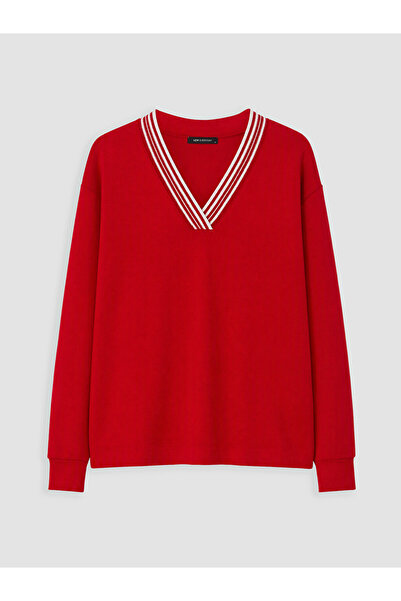 LC Waikiki Red Oversize Soft Touch Women's Sweatshirt