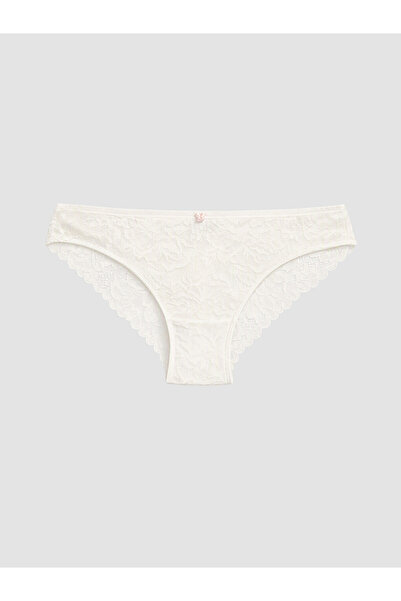 LC Waikiki Peak New Season Ecru Lace Brazilian Panties