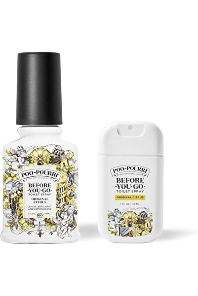 Poo-Pourri مجموعة بخاخات المرحاض قبل الاستخدام، عبوة أوريجينال سيتروس 2 أونصة...