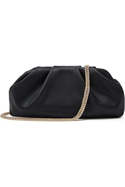 Tazweeq Women's Clutch Purse, Vegan Leather Evening Bag, Soft Pleated PU Form...
