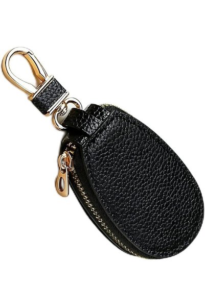 Duomama Faux leather Car Key Fob Case Zipper Key Pouch Compact Wallet