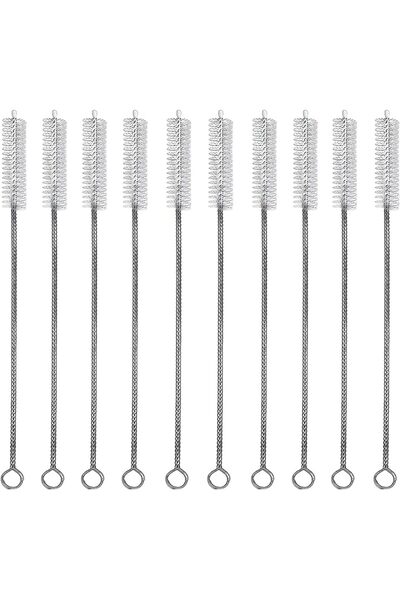 GoodTool 10-Pack Straw Cleaning Brushes with Metal Handles – Flexible Tube Br...