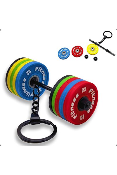 GENERAL Fitness Keychain Gym Mini Barbell Keychain Weightlifting Keyring Sili...