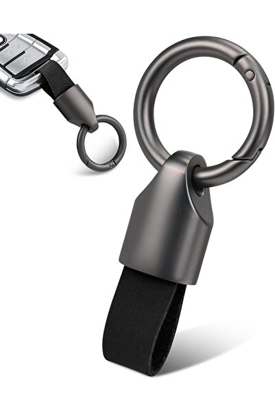 GENERAL Car Key Chain Ring Clip, 2 Pcs Universal Detachable Leather Car Keych...
