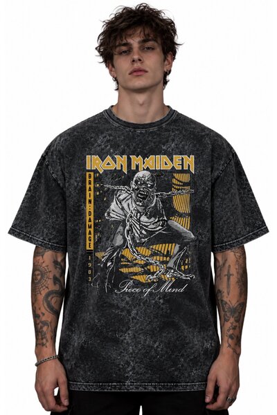 SEVBANO Iron Maiden Rock Metal Music Band Printed Unisex Oversized Vintage Wa...